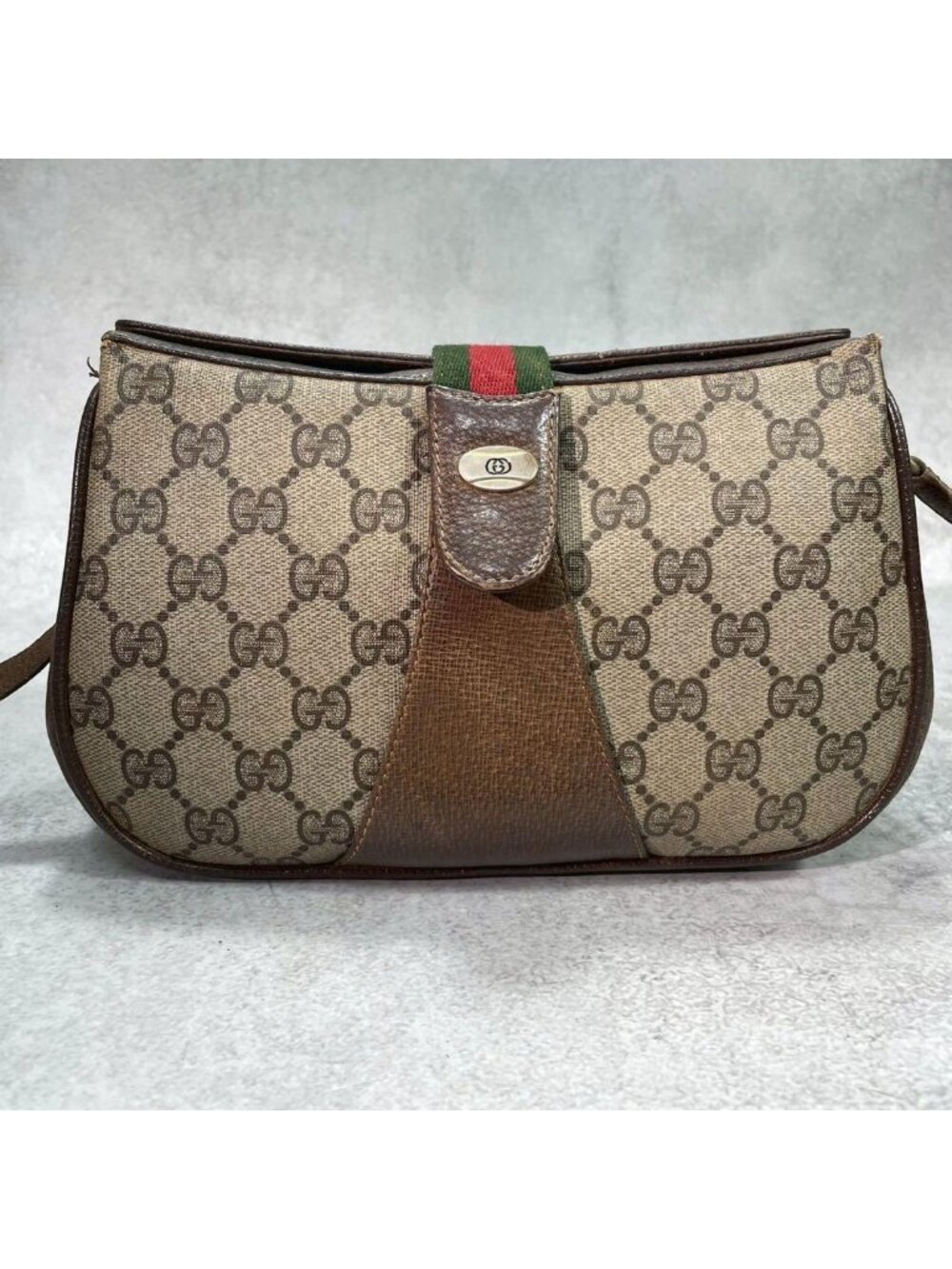 Gucci GG Sherry Line Shoulder Bag Brown Logo - Picture 2 of 10